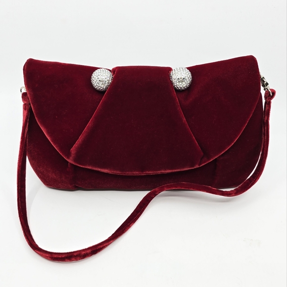 Louboutin Vintage Velvet Crystal Ball Clutch w/ Strap - Picture 1 of 16